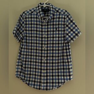 Ralph Lauren Navy and White Plaid Boys Shirt